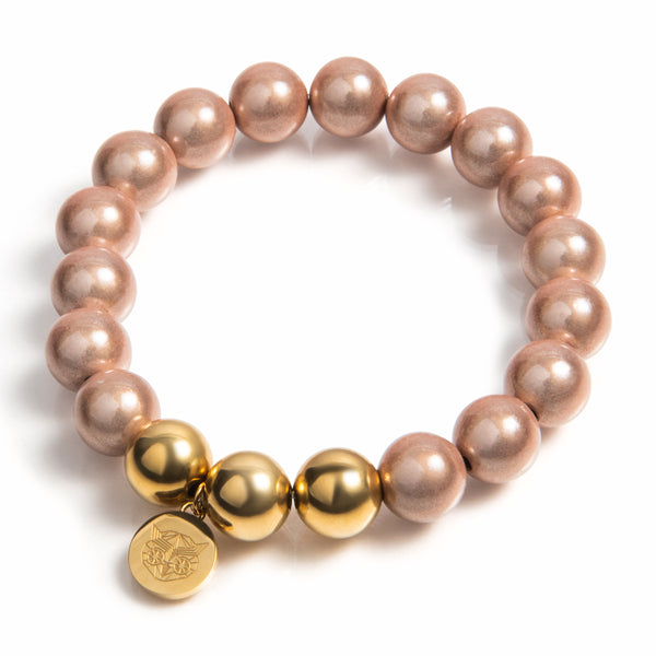 Kralen armband | Havana | 316L Staal | 3D kraal | Handgemaakt | 10 mm