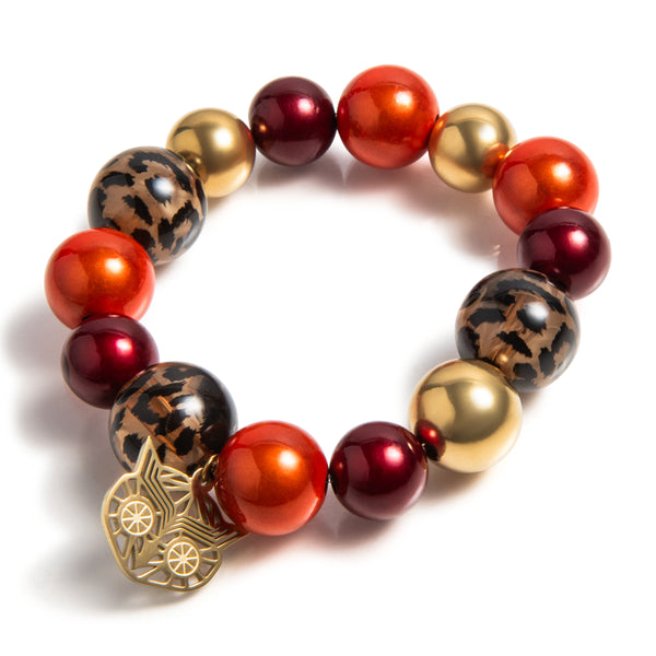 Unieke armband met opvallende kleuren en panterprint